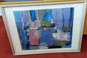 Wil van Leeuwen - Prachtig Abstract werk 1989 verkocht voor € 50!