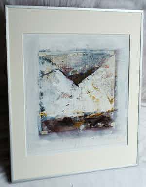 Wim Biewenga - Ingelijst, gemengde techniek , ‘Zonder titel’ - 1983 verkocht voor € 1!