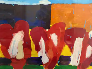 Jan Cremer - Zeefdruk - Tulpen 2 - Ingelijst - art glas kopen? Bied vanaf 340!