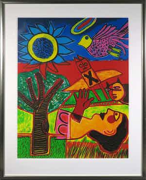 Corneille - Litho, Memorable Day - Ingelijst (Groot) verkocht voor € 300!