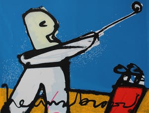 Herman Brood - zeefdruk: golfer kopen? Bied vanaf 1!