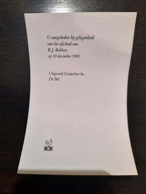 Leo Musch - Cantecleer met tekst en veer kopen? Bied vanaf 30!