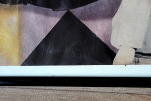 Henri Plaat - collage: Baanwielrenners, vrouw en "Hoover "(stofzuiger) - 2013 kopen? Bied vanaf 125!