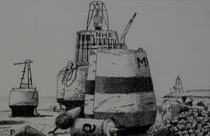 Herman Berserik - Ingelijste ets: boeien - 1989 kopen? Bied vanaf 125!