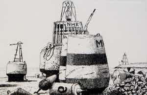 Herman Berserik - Ingelijste ets: boeien - 1989 verkocht voor € 125!