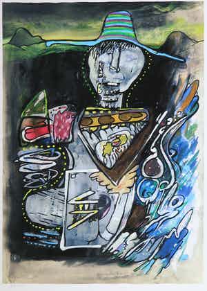 Hugo Claus - Litho, Vogelverschrikker verkocht voor € 150!