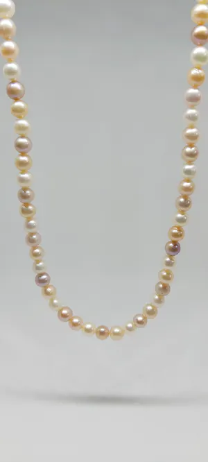 Zoetwaterparel Colier Multicolor Zilver Slot 925, 43cm lang kopen? Bied vanaf 55!