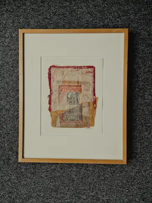 Niet of onleesbaar gesigneerd - Uit KLM collectie - gemengde techn Collage - bamboe/inkt/zilververf - gesigneerd kopen? Bied vanaf 1!