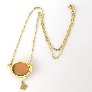 14k geelgouden collier bezet met camee - 43 cm kopen? Bied vanaf 500!
