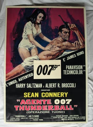 Curiosa - Italiaans filmaffiche : James Bond 007 , Thunderball , Sean Connery - 1965 kopen? Bied vanaf 1!