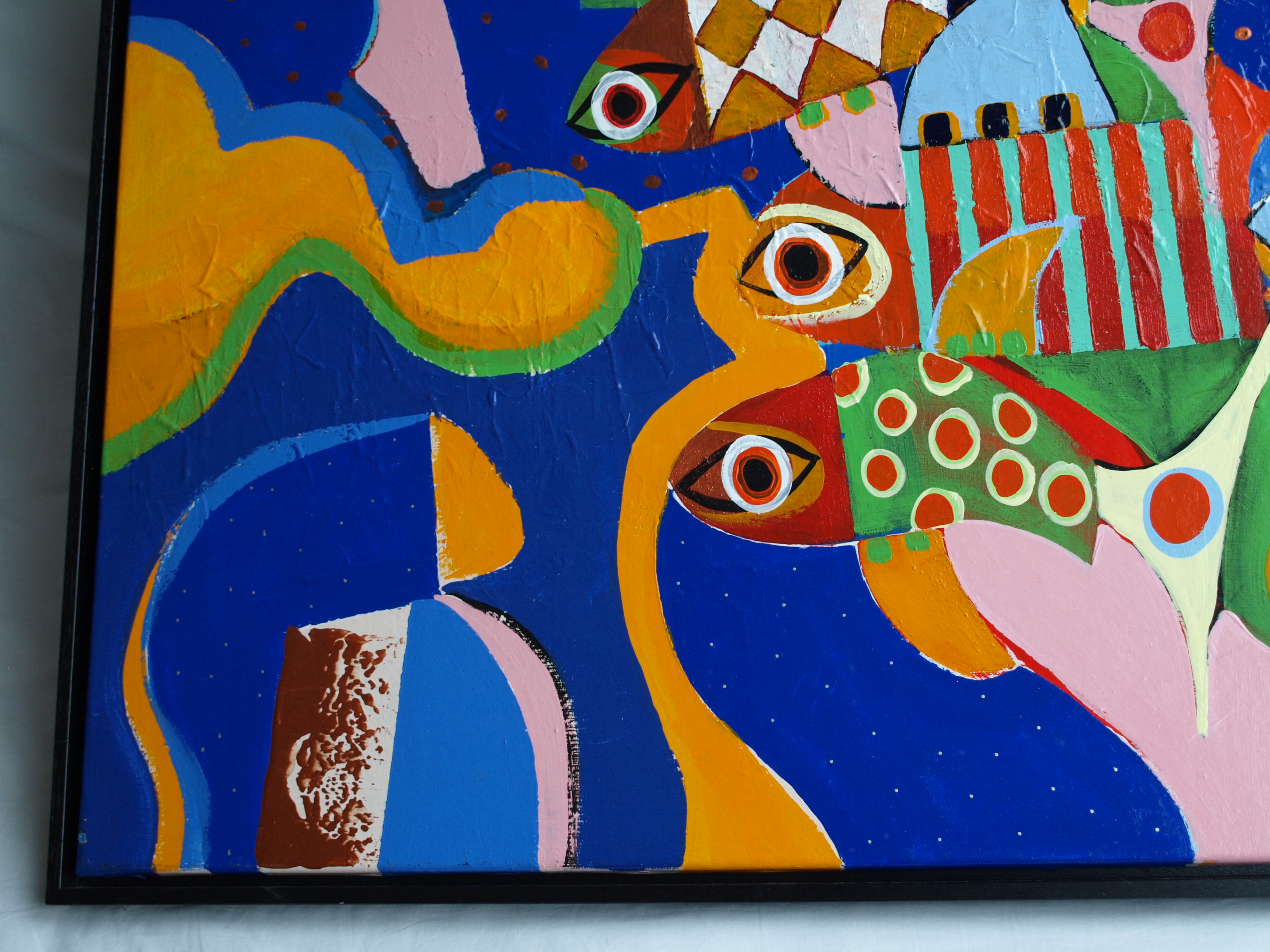 Gino Sauerbier - Acryl op doek , I Feel so good - ingelijst - GROOT - 100 x 100 cm kopen? Bied vanaf 150!