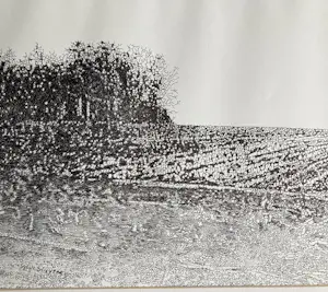 Niet of onleesbaar gesigneerd - tekening van landschap op papier - Sylvi Sluijter (zie uitleg) - 1990 kopen? Bied vanaf 1!