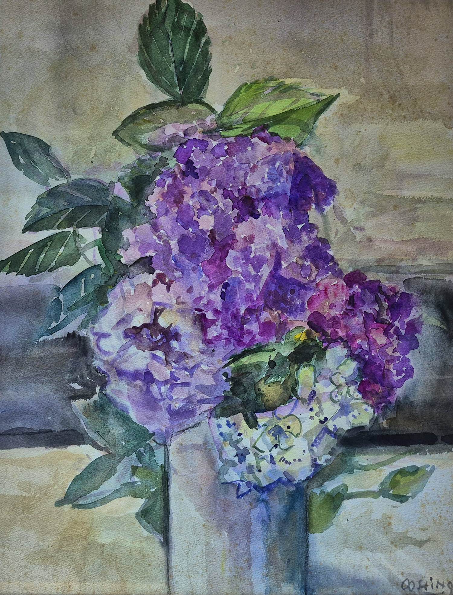 Jeanne Bieruma Oosting - aquarel - bloemstilleven, gesigneerd r.o. kopen? Bied vanaf 450!