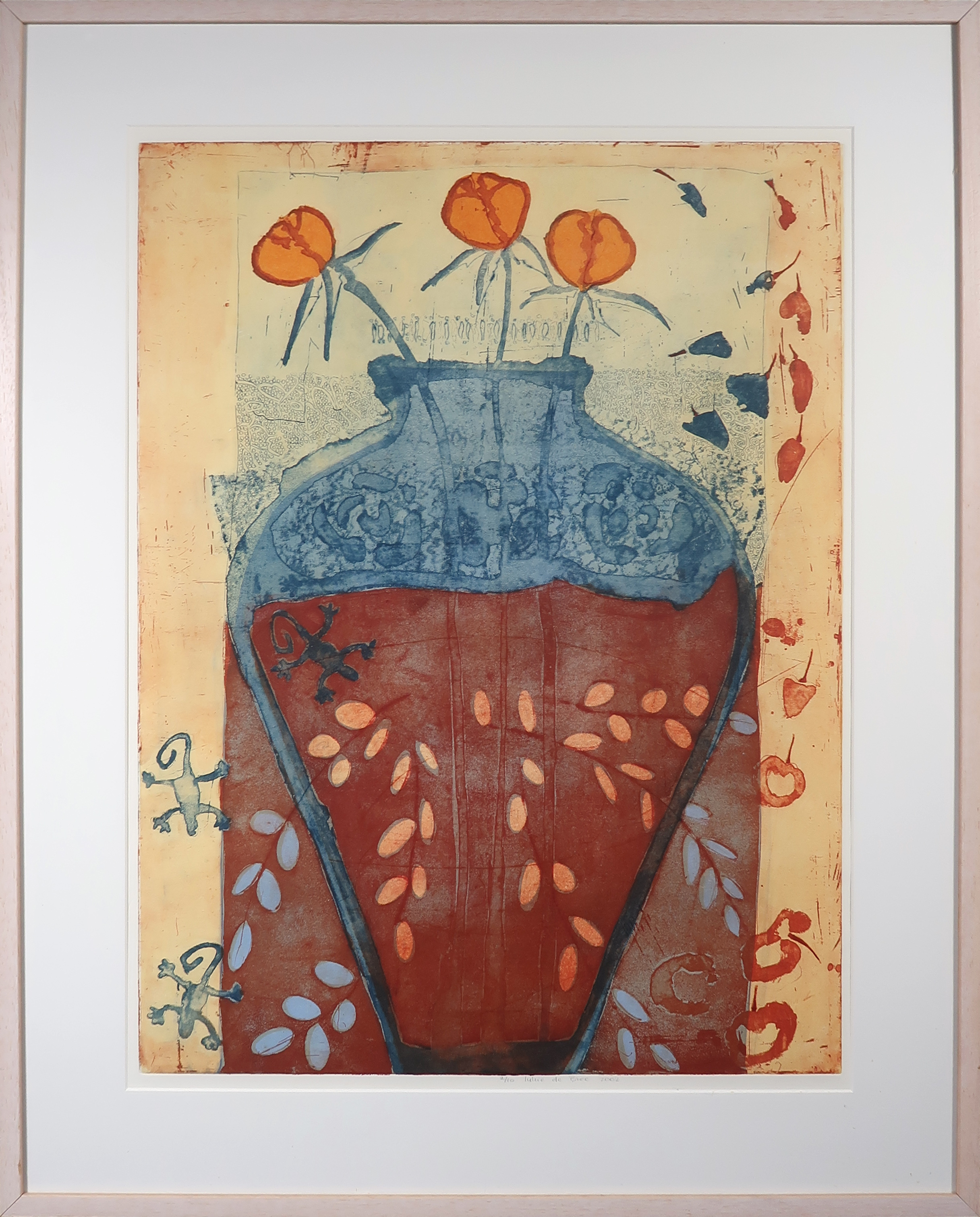 Lukie de Bree - Kleurenets en aquatint, Bloemen - Ingelijst (Groot) kopen? Bied vanaf 20!