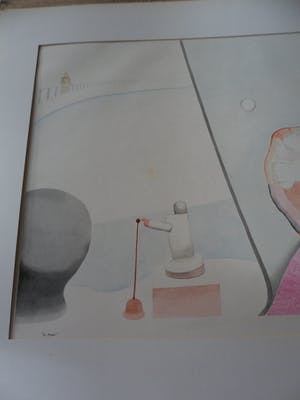 Henri de Haas - Gemende techniek op papier, titel, "De Voyeur". kopen? Bied vanaf 35!