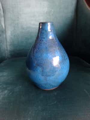 Pottenbakkerij 't Bolwerk - Vaas blauw- Jan van de Ham- Gert de Rijk verkocht voor € 45!
