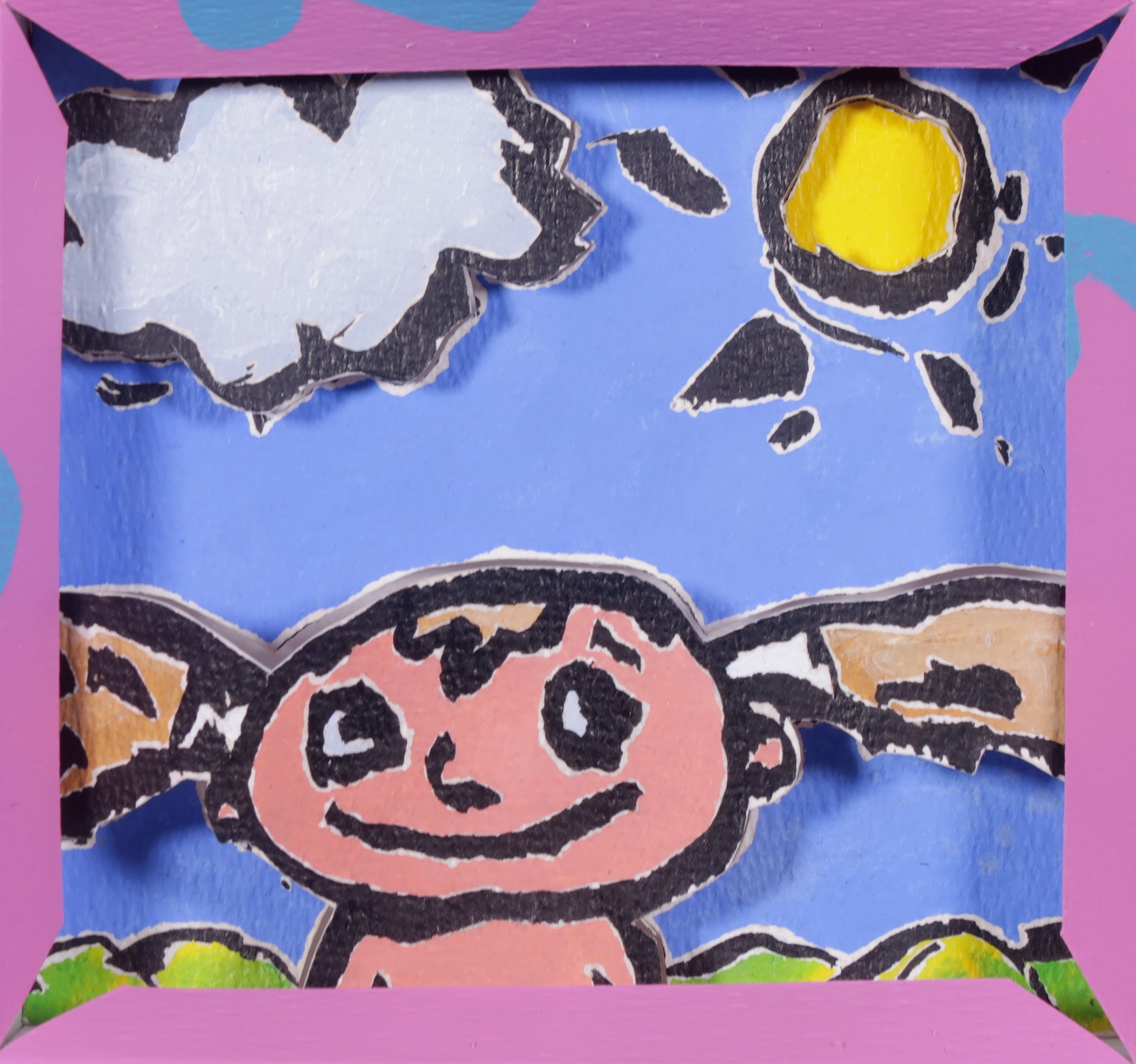 Frank Smulders - Collage van acrylverf op papier, Z.T.  kopen? Bied vanaf 1!