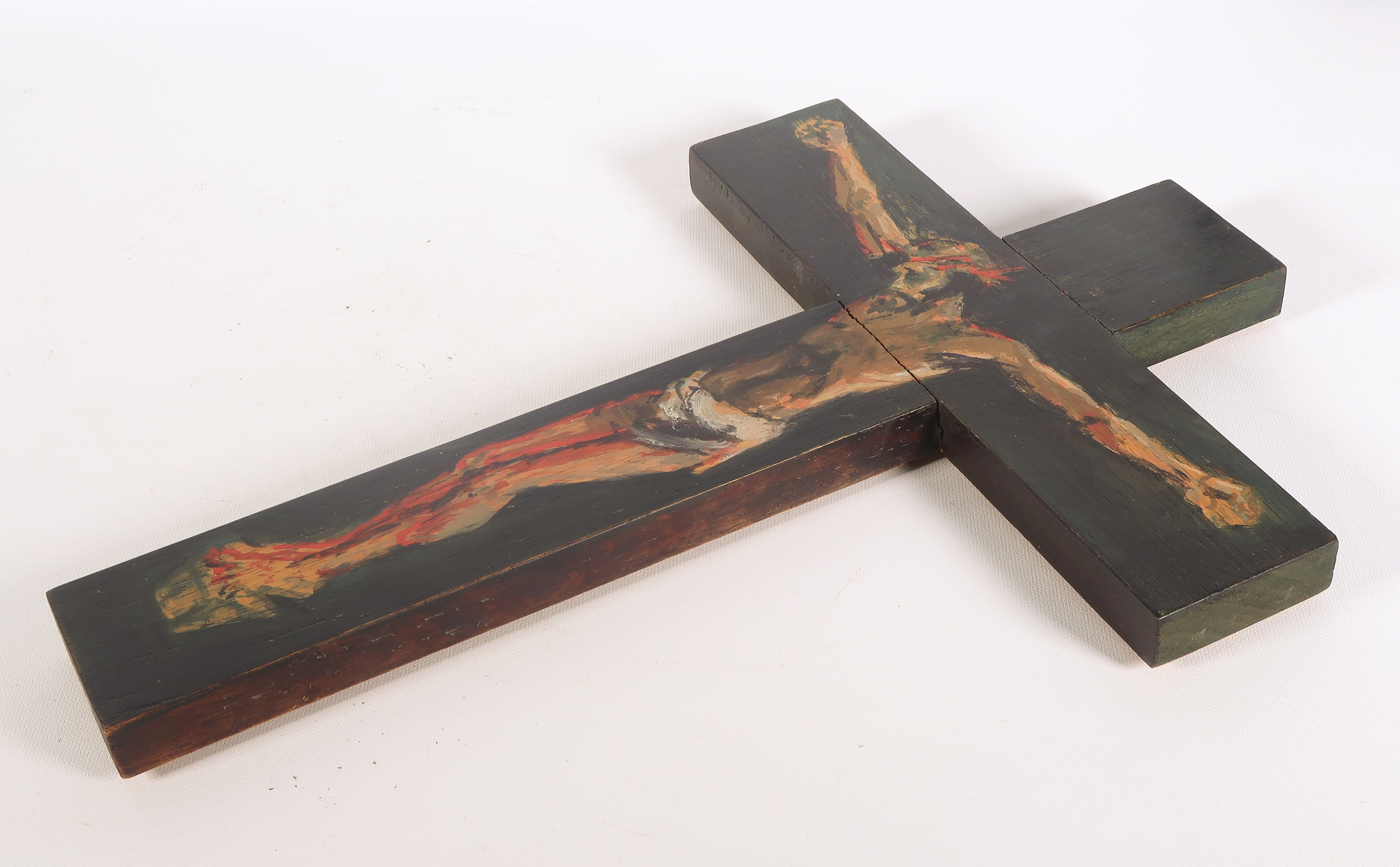 Jan Groenestein - Olieverf op paneel, Christus aan het kruis kopen? Bied vanaf 125!