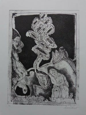 Lucebert - TYPISCHE FIGURATIE / ZW-W ETS / 57x44cm / SIG kopen? Bied vanaf 165!