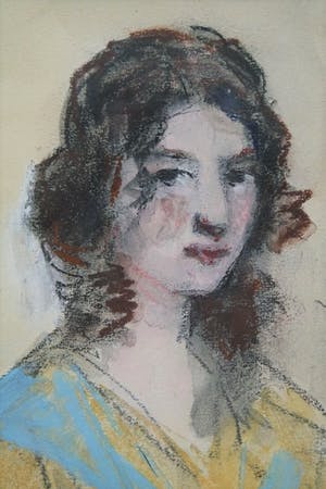 Simon Maris - gemengde techniek - "zittend meisje" kopen? Bied vanaf 495!