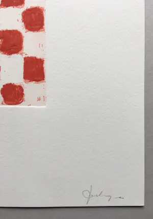 JCJ VANDERHEYDEN - handgesigneerde ets - 'Red checkerboard' - 2011. kopen? Bied vanaf 350!
