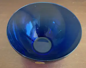 Royal Leerdam - Kobalt blauwe glazen kom op voet kopen? Bied vanaf 50!