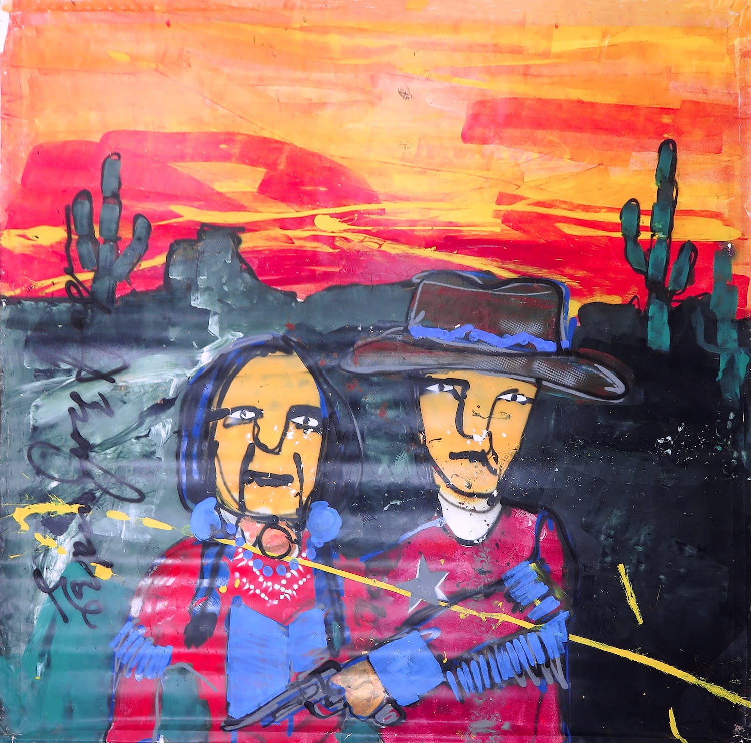 Espen Hagen - Acryl op zeil, Zonder titel (Zeer groot) verkocht voor € 1!