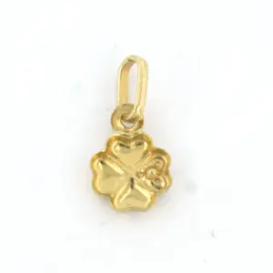 14k bicolour gouden hanger in een vorm van klavertje vier met diamant kopen? Bied vanaf 50!