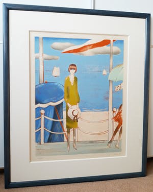 Jean Pierre Cassigneul - Au bord de la mer à Deauville, litho (prachtig ingelijst) kopen? Bied vanaf 475!