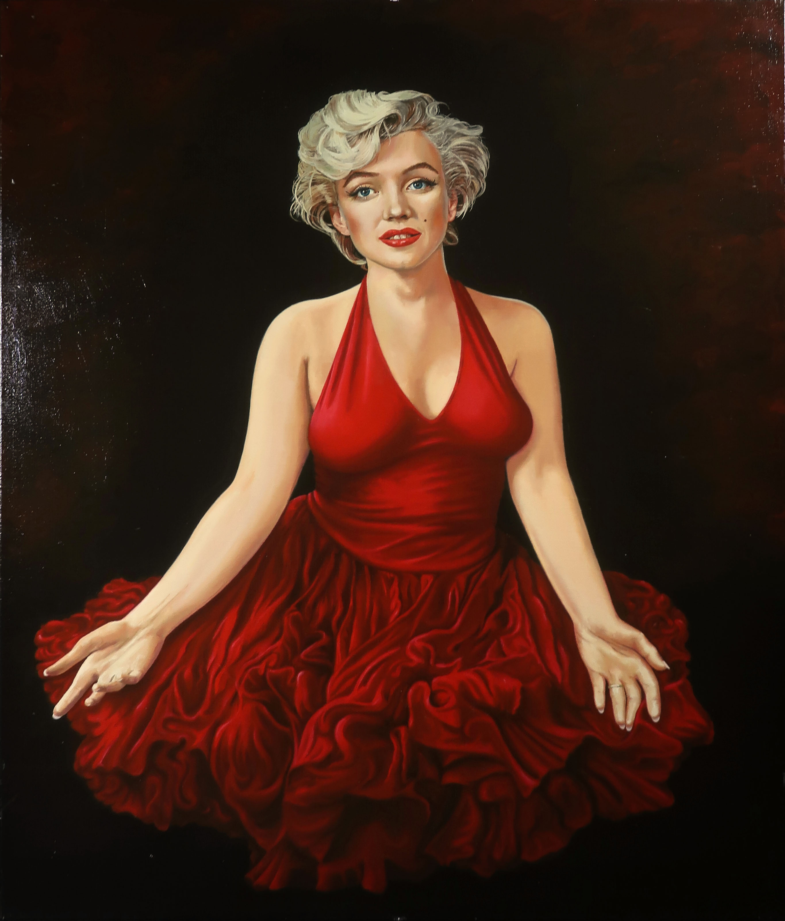 Niet of onleesbaar gesigneerd - Polygrafie op doek, Marilyn Monroe (Groot) verkocht voor € 1!