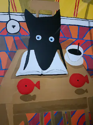 Peter Bastiaanssen - Z.T. Hond aan tafel met vissen, ZGAN kopen? Bied vanaf 75!