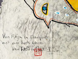 Martin Bradley - "de Rimbaud van Soho" gemengde techniek op Japans - met pers. opdracht! kopen? Bied vanaf 350!