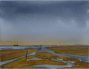Franklin Meijer - Terschelling - 4 x aquarelstudies kaufen? Bieten Sie von 49!