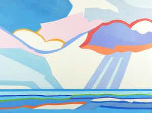 Paul Overhaus - Regen op komst - Groot Olieverfschilderij verkocht voor € 300!