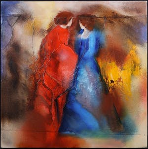 Wil Lof - Gemengde techniek op doek, Elysian Scene kopen? Bied vanaf 50!