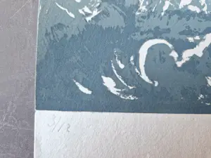 Wally Elenbaas - Mooie kleuren lithografie "kust" - zeer kleine oplage (12) - gesigneerd kopen? Bied vanaf 57!