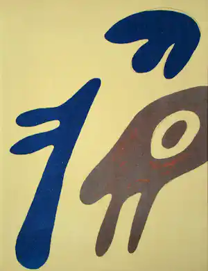Hans Arp - Hoofd, torso en navel op tafel - 1962 - Originele litho verkocht voor € 100!