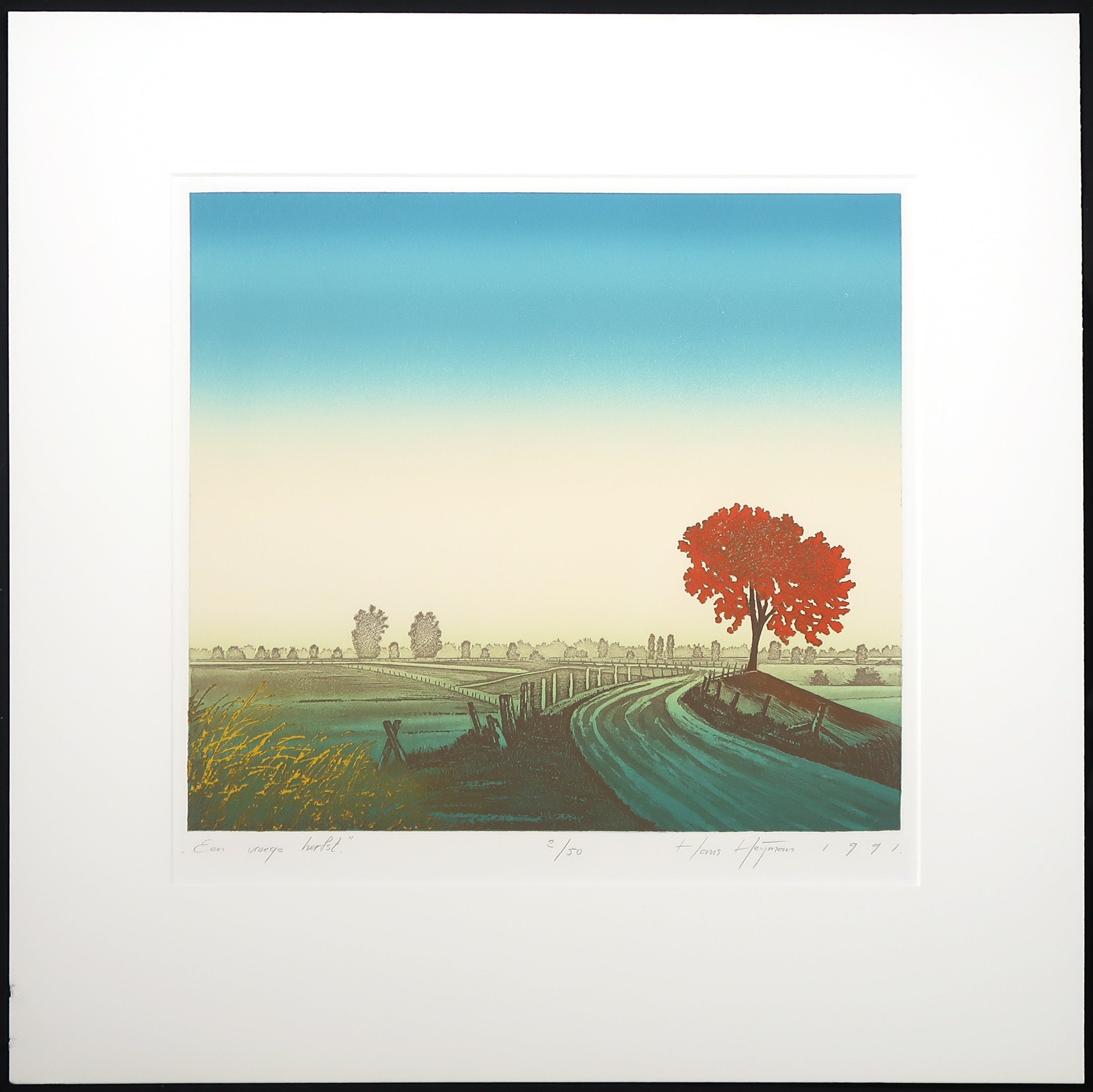Hans Heijman - Zeefdruk, Een vroege herfst kopen? Bied vanaf 1!