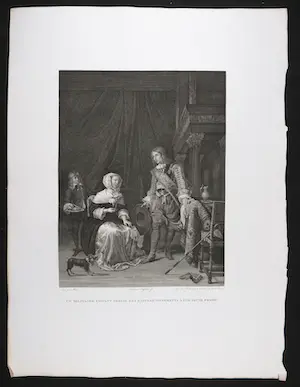 Pierre Audouin - Lot van twee kopergravures, Twee scènes met militairen kopen? Bied vanaf 1!