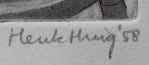 Henk Huig - Ets: vrouw- 1958 kopen? Bied vanaf 35!