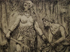 Niet of onleesbaar gesigneerd - Fraaie 19e eeuwse Bijbelse scene "judith en Holofernes" gesigneerd kopen? Bied vanaf 1!