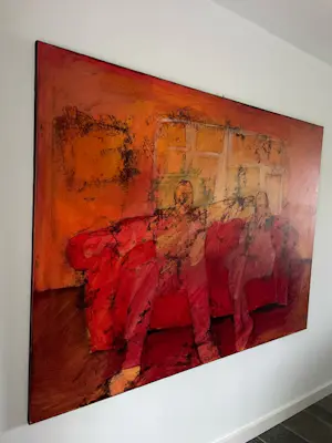 Buy Sjer Jacobs - Olieverfschilderij "Bankstel"? Bid from 700!