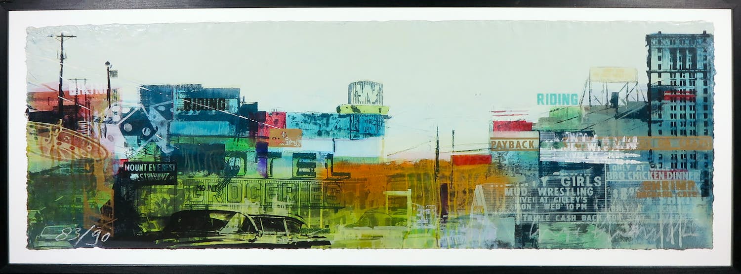 George Heidweiller - Zeefdruk, Cityscape 2 - Ingelijst (Groot) verkocht voor € 100!