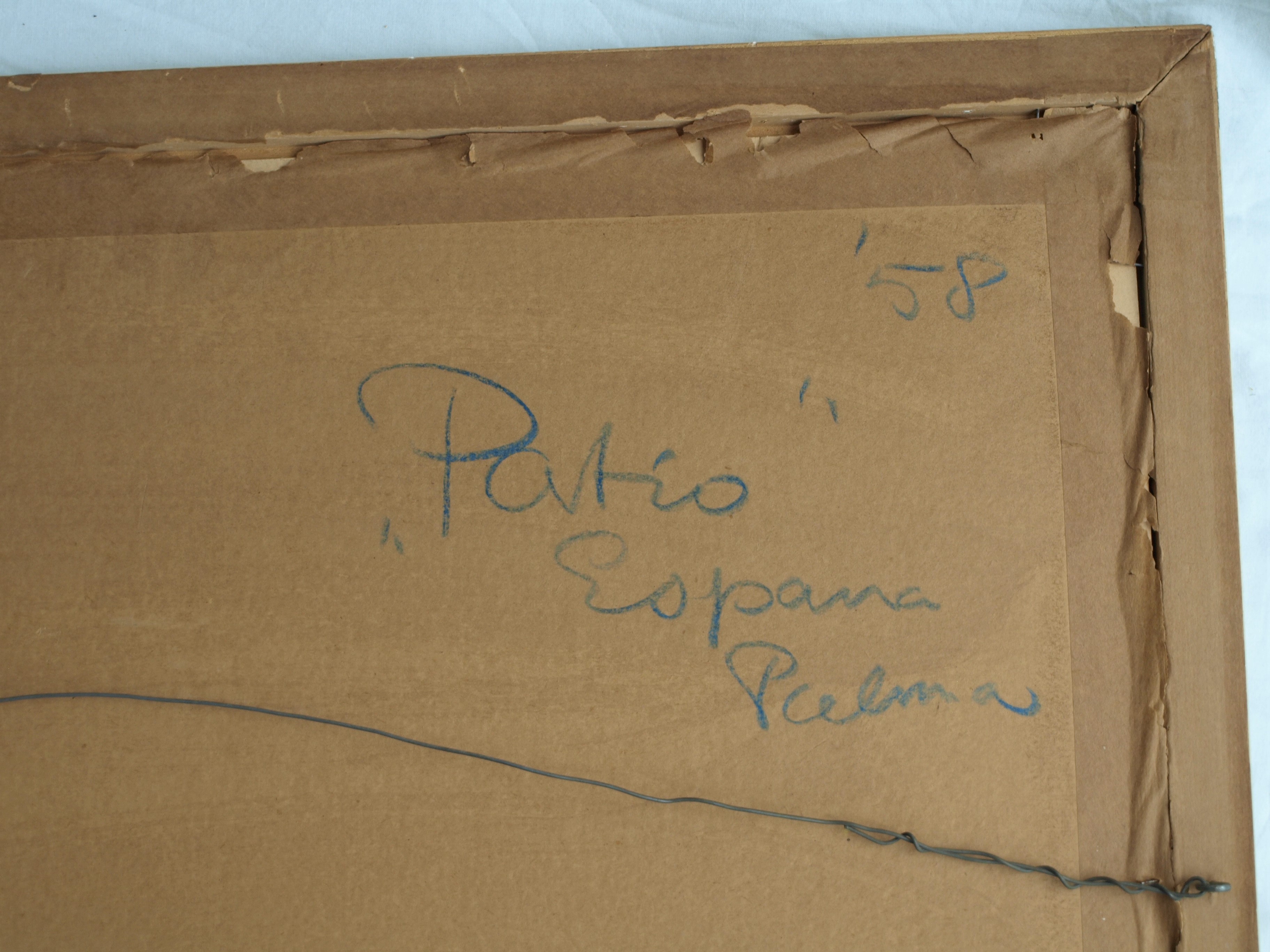 Bob Denneboom - Aquarel , Patio, Espana, Palma - ingelijst – 1958 kopen? Bied vanaf 50!