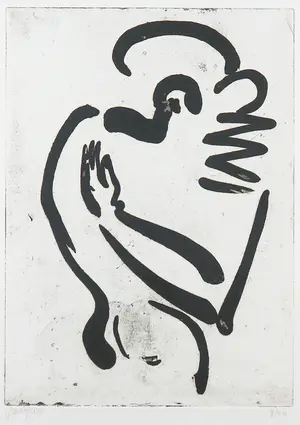 Jean Bilquin - Ets, Z.T. Abstracte compositie - Ingelijst kopen? Bied vanaf 60!