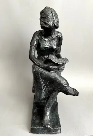 Siem Wardenaar - Jongedame met boek (mooi formaat) kopen? Bied vanaf 475!