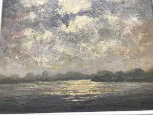 Albert Van Hecke - schilderij getiteld : Lichtspel op de Schelde kopen? Bied vanaf 100!