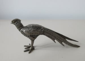 Curiosa - Vier metalen figuren van fazanten en pauwen kopen? Bied vanaf 1!