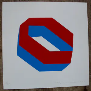 Phil van de Klundert - Zeefdruk: Geometrische compositie - 1989 kopen? Bied vanaf 35!