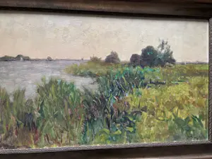 Henk Leurs - Hollands polderlandschap met bootje aan de horizon kopen? Bied vanaf 175!